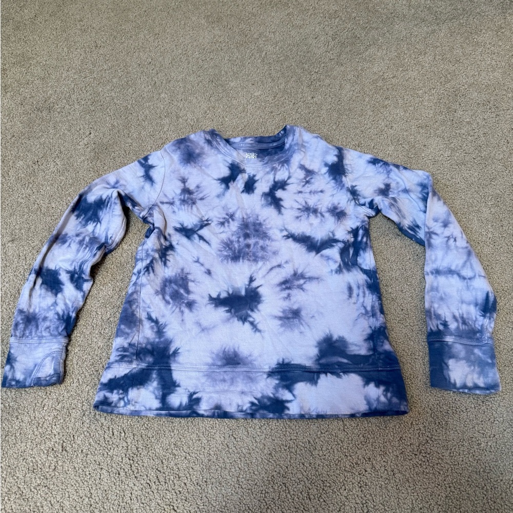 Athleta girl Blue Tie-Dye Long Sleeve Shirt